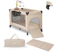 Deryan Parque infantil de 120 x 60 x 78 cm con alfombrilla, parque infantil con red transpirable de 360°, ventosas antideslizantes, zona de juego estable para bebés y niños pequeños, playpen interior
