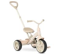 Deryan Triciclo bebé Wanderer 3 en 1 para niños de 2 a 6 años (máx. 25 kg), Bicicleta evolutiva, Cochecito con Pedales, Triciclo Plegable, diseño neerlandés, con Almacenamiento (Beige)