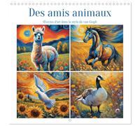 Des amis animaux (Calendrier mural carré 2026 30x30 cm) Calendrier double avec une page pour vos prises de notes: oeuvres d'art inspirées par un peintre célèbre