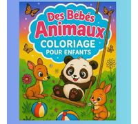 Des bébes animaux coloriage pour enfants de 3 a 8 ans: Coloriage Animaux Mignons pour Enfants : Bébé Panda, Tigre, Lapin, Caneton et Plus