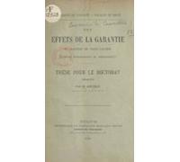 Des Effets De La Garantie En Matière De Vices Cachés (actions Rédhibit