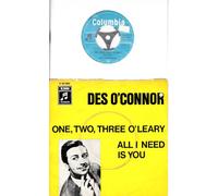 DES O`CONNOR - DES O`CONNOR / ONE, TWO, THREE O`LEARY / ALL I NEED IS YOU / Bildhülle oben rechts gelocht / Columbia # C 23 963 / Deutsche Pressung / 7" Vinyl Single Schallplatte