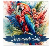 Des perroquets colorés (Calendrier mural carré 2026 30 x 60 cm (ouvert)) Calendrier double avec une page pour vos prises de notes