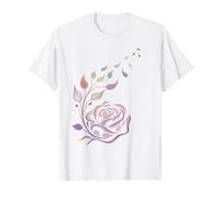 Des pétales de rose stylisés flottant vers le haut Camiseta