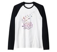 Des pétales de rose stylisés flottant vers le haut Camiseta Manga Raglan
