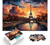 Desafiante Difícil París al Atardecer Rompecabezas para Adultos de 1000 Piezas 38x52cm Adecuado para decoración de Escritorio. para Mayores de 14 años
