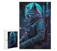Desafiante Puzzle para Adultos 1000 PCS Cybercat in Space Suit Puzzle Familiar Juego de Cumpleaños Regalo de Cumpleaños Gran Regalo para los amantes de los Juegos 1000 PCS