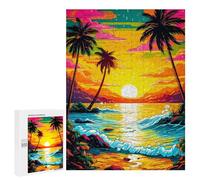 Desafiante rompecabezas para adultos, 500 piezas Sunset Beach Paradise Puzzles para adolescentes - Juegos divertidos - Promueve la memoria - Gran regalo para los amantes de los juegos 500 piezas