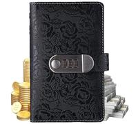 Desafío ahorro 100 sobres - Cuaderno guarda billetes con candado | Organizador presupuesto | Bloc 100 hojas gofradas para certificados, carpeta dinero retro con cerradura combinación