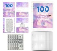 Desafío de 100 sobres,Carpeta de desafío de 100 sobres, Libro de desafíos para ahorrar dinero, Carpeta de desafíos de ahorro, de presupuesto de desafío de ahorro de dinero