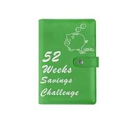 Desafío de 52 semanas para salvar y salvar esta papelería creativa personalizada de hojas sueltas, color verde oscuro