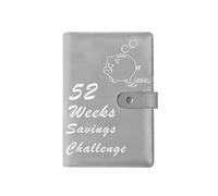 Desafío de 52 semanas para salvar y salvar esta papelería creativa personalizada de hojas sueltas, color gris