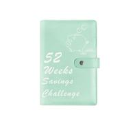 Desafío de 52 semanas para salvar y salvar esta papelería creativa personalizada de hojas sueltas, color verde claro