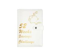 Desafío de 52 semanas para salvar y salvar esta papelería creativa personalizada de hojas sueltas, color blanco