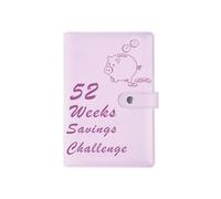 Desafío de 52 semanas para salvar y salvar esta papelería creativa personalizada de hojas sueltas, color morado