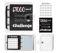 Desafío de ahorro de dinero del sobre - 25 sobres de ahorro Tracker Book | Planificador de ahorros en efectivo fácil 1000 para presupuesto, recibos y organización de facturas, id