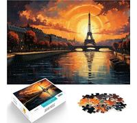 Desafío difícil para aliviar el estrés París al Atardecer Puzzle de 1000 Piezas para Adultos 38x52cm Regalo de cumpleaños, Regalos