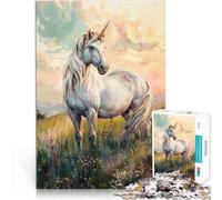 desafío Educativo Unicornio majestuoso Puzzle de 1000 Piezas para Adultos 50x75cm con Piezas de Formas aleatorias Que se entrelazan Completamente para Mayores de 14 años