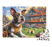 Desafío Puzzle 1000 Piezas Boston Terrier - Brain Teaser Adultos, Piezas Duraderas, Regalo O Decoración, Incluye Póster, 70x50cm/1000pcs