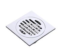 Desague Ducha Desagüe de Suelo latón Cromado, 10x10 Cm, baño, balcón, Lavadora, Drenaje Doble Uso, desagües, Filtro Pelo, colador(B-Single)