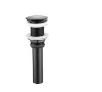 Desagüe Automático para Lavabo Fregadero de Lavabo latón for baño, desagüe emergente, Agua, tapón residuos for, escurridor, Filtro Rebote for Oro Negro(Black no Overflow A)