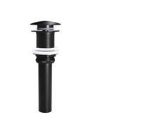 Desagüe Automático Para Lavabo Kits de tubería drenaje emergente for baño, 8 colores, válvula tapón residuos for fregadero, cabezal agua for lavabo, juego con fugas, color gris y blanco(Black No hole)
