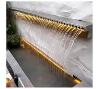 Desagüe de cascada de acero inoxidable para estanques de koi Fuente decorativa para piscinas, estanques de jardín, patios y spas(40CM)