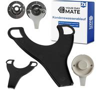 Desagüe de condensados para calefacción de caravanas, 2 piezas, compatible con TRUMA VarioHeat WK24, Trumatic E 2400, distancia entre orificios 72 mm, negro, desagüe parcial de la chimenea