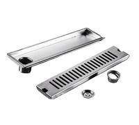 Desagüe de ducha con salida lateral 20-100cm, drenaje suelo baño acero inoxidable, residuos lineal for cocina para Baño Piso Cocina Y Más(80x10cm Mid)
