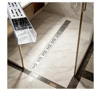 Desagüe de Ducha Lineal Plata Canal de Acero Inoxidable Drenaje Piso Ducha Rectangular Alargado para Jardines, Patios, Baños y Pasillos(170x3.5x3cm)