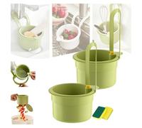 Desagüe de fregadero colgante, cesta de basura con presión, cesta de colador colgante for grifo con vaciado automático, fácil de instalar, cesta de basura con presión for restos de basura de cocina.(G