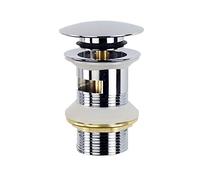 Desagüe de lavabo redondo ranurado cromado | Moderno tapón desplegable de cara completa con desbordamiento