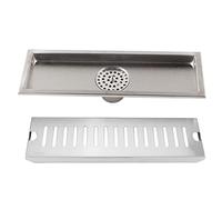 Desagüe de Piso Rectangular de Acero Inoxidable de Gran Flujo para Ducha, sumidero de Drenaje para baño con un 50% de área Abierta, Filtro de Doble Capa y núcleo Auto sellante (Drenaje intermedio)