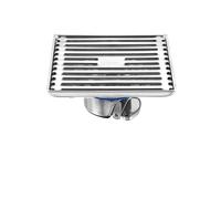 Desagüe de suelo cuadrado antiolor de acero inoxidable grueso SUS304, flujo grande for ducha de baño, ajuste de tubería DN50/75/110, 1 Uds.(12x12cm A)