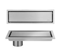 Desagüe de suelo invisible de acero inoxidable 304, dorado, oculto, extendido, antiolor, accesorio de baño, lado dorado, 10 x 20 cm, lado plateado cepillado, 10 x 50,Brushed Silver Side-10x50cm