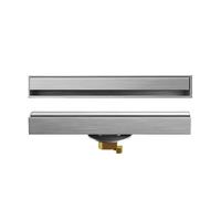 Desagüe de suelo lineal muy estrecho de 3,2 cm de ancho, de metal gris, de acero inoxidable, largo, para ducha, todo de cobre, con núcleo antiolor para baño, cocina,Brushed a 3.2x50cm-As shown