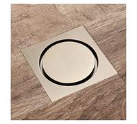 Desagüe Ducha Inoxidable Drenaje de Piso latón Rosa Oro Cuadrado 10x10 cm baño Ducha residuos Rejillas coladoras balcón desagües Agua(Antique Brass)
