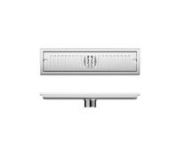 Desagüe Lineal para Ducha Drenaje de Piso Ducha for baño, Lavabo, balcón, Acero Inoxidable 304, Oro Pulido, Negro, Drenaje Lineal Largo, desagües Laterales(Brushed,10x30cm)