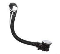 Desagüe para bañera, plástico desplegable con rebosadero de 55 cm, tubo ajustable con control manual, prevención de desbordamiento para baños estándar