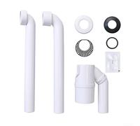 Desagüe para lavabo, arco de 90°/45° con sello de agua, bloqueo de olores, filtro de pelo integrado, longitud ajustable, apto para fregaderos empotrables Geberit (45°)