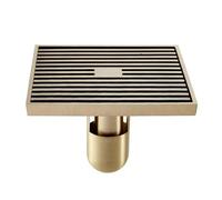 Desagües de ducha 12 * 12cm desagües baño cuadrados colador pelo antiguo arte latón tallado desagüe suelo rejilla residuos para Baño Piso Cocina Y Más(Antique 811529-U)