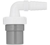 Desagües Lavadoras y Desague Universal Jimten 022242 - Enlace Mixto Macho PVC A-49 | Codo 90° con Toma Simple Ø40 mm | Conector Plástico Resistente para Fontanería | Fácil Instalación