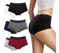 Desanlapi Bragas Boxer Mujer Culotte Algodón Slip de Cintura Media a Pantalones Cortos Algodón Shorts Ropa interior deportiva Culotte Cómodas Paquete de 6, Multicolor*6, M