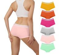Desanlapi Calzoncillos tipo bóxer para mujer, de algodón, calzoncillos para mujer, con cintura elástica, ropa interior transpirable, paquete de 6 unidades, Hielo colorido - Mu2, S
