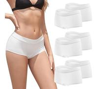 Desanlapi Pack de 6 Boxer Mujer Algodón Ropa Interior de Mujer Boxers Short Corto Elástico Suave y Cómodo Culotte para Deporte Blanco S