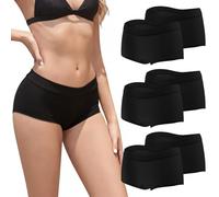 Desanlapi Pack de 6 Boxer Mujer Algodón Ropa Interior de Mujer Boxers Short Corto Elástico Suave y Cómodo Culotte para Deporte Negro M