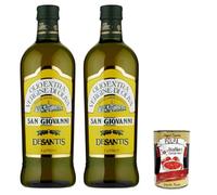 DeSantis San Giovanni - Aceite de oliva virgen extra - 2 × 1 L - Extraído en frío, sabor armonioso para cocina y ensaladas, aceitunas de la UE, botellas de cristal - Calidad premium - + Polpa italiana