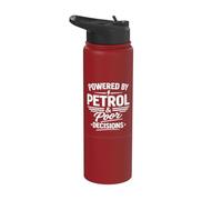 Desarrollado por gasolina y malas decisiones diseño de motociclista Stainless Steel Insulated Water Bottle