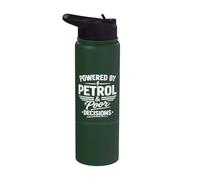 Desarrollado por gasolina y malas decisiones diseño de motociclista Stainless Steel Insulated Water Bottle