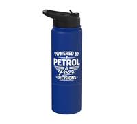 Desarrollado por gasolina y malas decisiones diseño de motociclista Stainless Steel Insulated Water Bottle